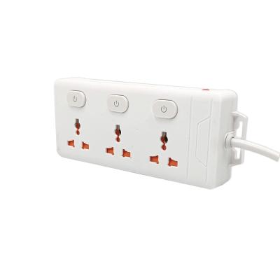 China High Quality Residential / Multipurpose Plug 3 Pin Eu UK Plug European Standard Grounding Surge Power Strip for sale