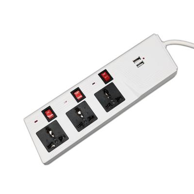 China Commercial UK Power Strip Electrical Cables Lead Plug And Outlet Multi Extension Cord Socket With USB Ports for sale