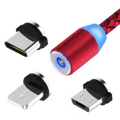 China 2020 Hot Selling Mobile Phone 3 In 1 Magnetic Cable Type C 3A Magnet USB Fast Charging Cable For iPhone Samsung Xiaomi Huawei for sale