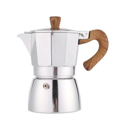 China High Quality Classic Aluminum Stocked Pressure Valve Coffee Mocha Pot for sale