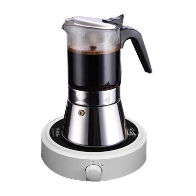 China Wholesale Italy Stovetop Stainless Steel Portable Stocked Coffee Mocha Pot for sale