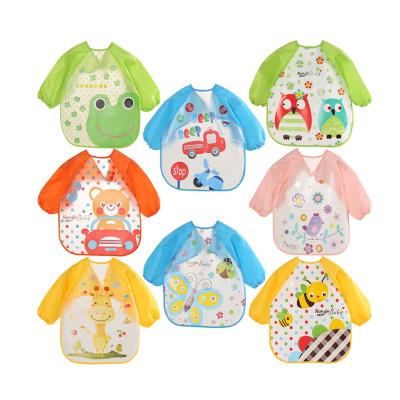 China Sustainable Baby Gowns Apron Waterproof Children Anti-dressing Children Feeding Eating Clothes Baby Long Wrapped Waterproof Baby Shirt Bib for sale