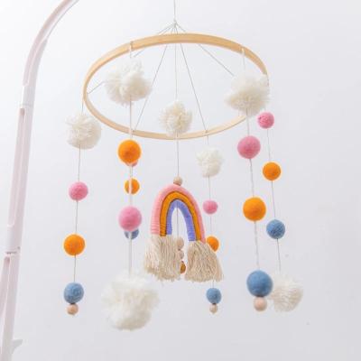 China Baby Kids Room Decor Boho Rainbow Baby Crib and Ceiling Decoration Wooden Baby Crib Hutch Mobile Gym Toys Felt Baby Crib Mobile for sale