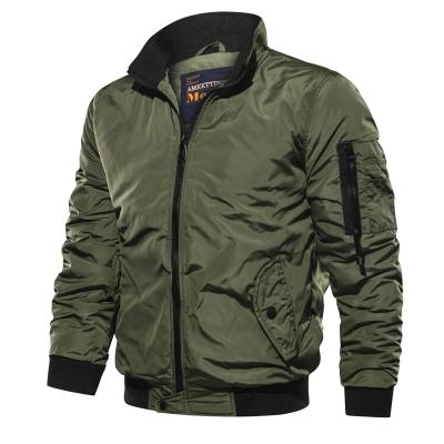 China Hot Sale Plus Size High Quality Plus Size Solid Color Bomber Men's Casual Thick Military Jackets for sale