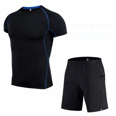 China Breathable Plus Size Summer Sportswear Shirt And Shorts Set For Mens Biker Shorts Pants Running Custom Mens Shorts Set for sale