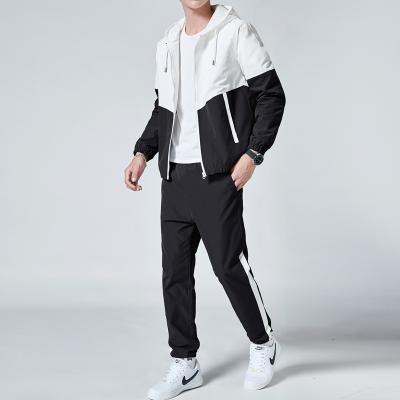 China Patchwork Plus Size Men's Casual Hip Hop Pants Sets Streetwear Male Fitness Tracksuit 2 Piece Joggers Sets for sale