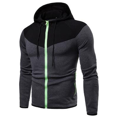 China Zipper- Up Plus Size Sweatshirt Colorblock Men's Hoodies Fashion Full Single Zip Up Jacket for sale