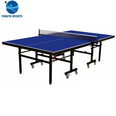 China Environmental Friendly Foldable Ping Pong Table Standard Size Portable Indoor Ping Pong Tables Easy Carry For Adult for sale