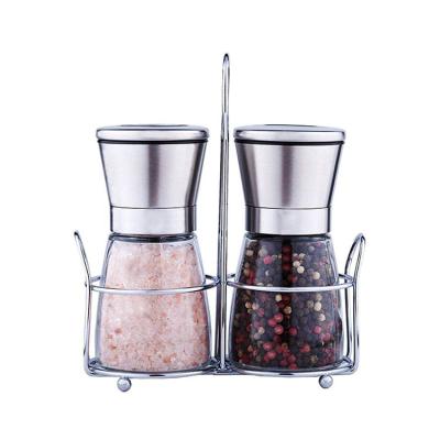 China Viable Mini Manual Salt and Pepper Mill Grinder Glass Ceramic Core Set for sale