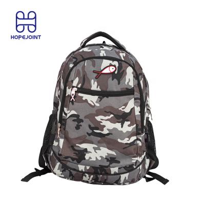 China Waterproof Low Cost Customized 3 Compartment Gray Camouflage School Bags For Laptops for sale