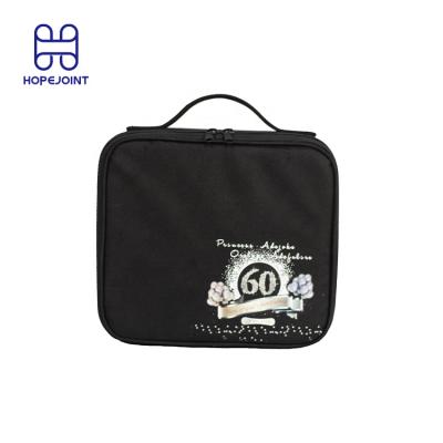 China Lady's new arrival quality black cosmetic bag with adjustable inner orgaziners for girls and women for sale