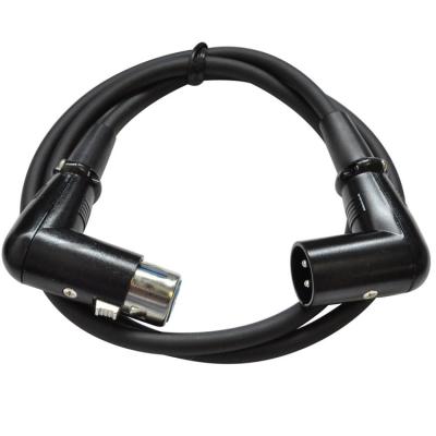 China Right Angle XLR Microphone to XLR Microphone Cable for DMX Mixer Lighting for sale