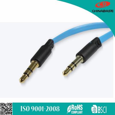 China AUX audio cable. In-ear 3.5 mm Jack for MP3/Car audio - aux cable. black auxiliary input for sale