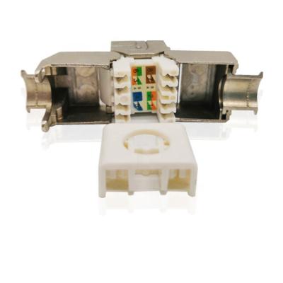 China Telecommunication RJ45 CAT6 Toolless Jack Self-locking Zinc Alloy Keystone Coupler For Wall Plate for sale