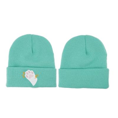 China Fashion Acrylic Colorful Winter Warm Knitted Hats With LED Light Customs Logo Women Beanie Hat for sale