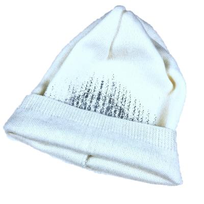 China Acrylic Logo Printing Knitted Hats Reflective Winter Hat Men For Women Warm Custom Embroidery Beanie Hat for sale