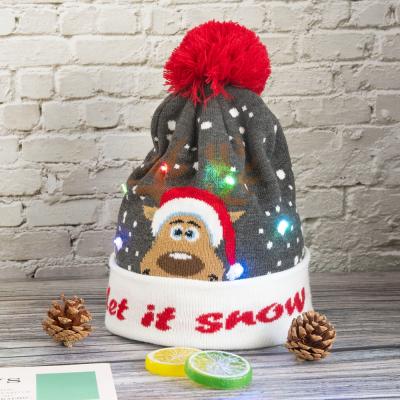 China Acrylic Supplies Wholesale New York Christmas Warm Knitted Beanie Hat Beanie Hats for sale