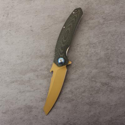 China Exclusive Premium Reverse Blade Tanto Design D2 Blade EDC Knife Contoured Carbon Group of Ten Handle Tactical Folding Knife for sale