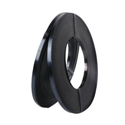 China Wrapping Machine Black Painted Steel Strapping Waxed Metal Strapping High Tensile Wrapping Band Regular Duty Steel Wrapping Band for sale