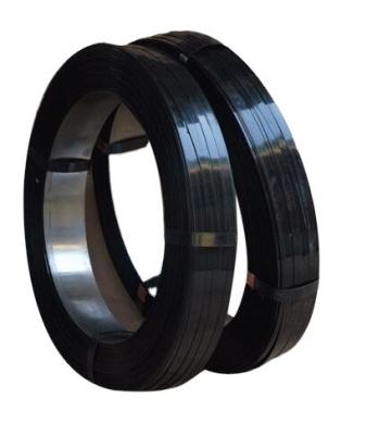 China Machine Packing Heavy Duty Black Painted Steel Metal Packing Strapping Belt For Industrial High Tensile Packing Band for sale