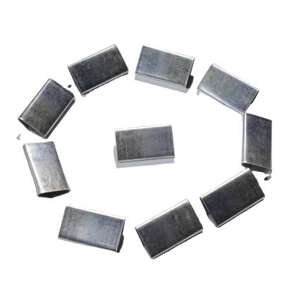 China Steel Strapping Band Seal 12.7/16/19/25/32mm Metal Packing Steel Band Staple Steel Strapping Buckle for sale