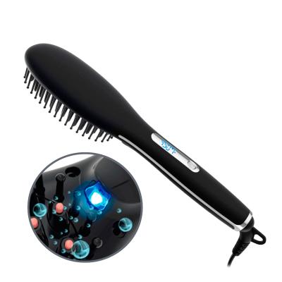 China Display Round Professional Hair Straightener Electric Straightening Led Hair Brush for sale