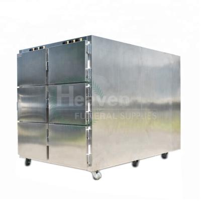 China American Style Factory Supply Mortuary Equipment Six Body Refrigerator Cabinet Mortuary Prices for sale