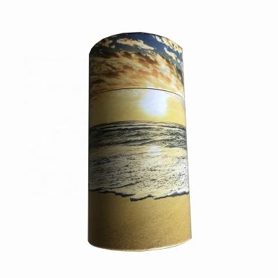 China Biodegradable and Customized Custom Memorial Cardboard Scatter Tubes Cremation Urns for Ashes for sale