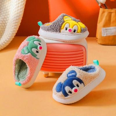 China Infants Baby Warm Non-Slip Indoor Home Slippers and Men and Women Cotton Winter Lightweight Children Plus Velvet Parent-child Slippers for sale