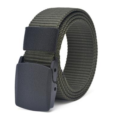 China Canvas Belt Army Military Cloth+POM Plastic Buckle Automatic Strap Men's Tactical Belt Nylon Male Waist Belt Belt Wholesale for sale