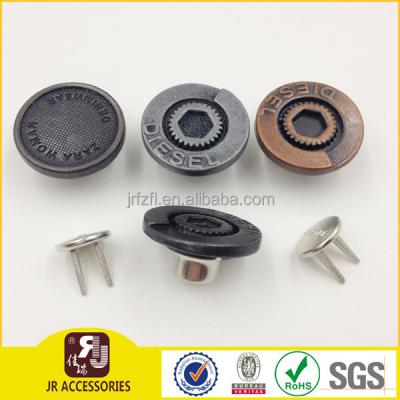 China Accessories Jean Word Engrave Rivet Button Zinc Alloy Dry Cleaning for sale