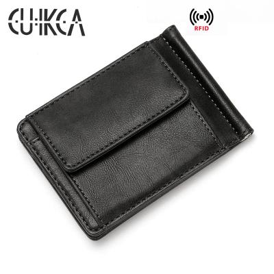 China CUIKCA Men's RFID Wallets HF015 Card Holder Slim Metal Money Clip Rfid Wallet Coin Case for sale