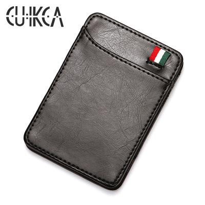 China PU Magic Leather Cover ATM Plug Credit Card Holder Wholesale ID Flip CUIKCA Magic Wallet for sale