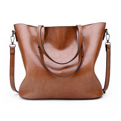 China 2020 European and American fashion retro new large-capacity tote bag shoulder bag PU leather bags for women for sale