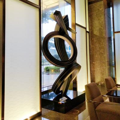 China Europe Large Stainless Steel Modern Abstract Decorative Hotel Sculpture Indoors for sale