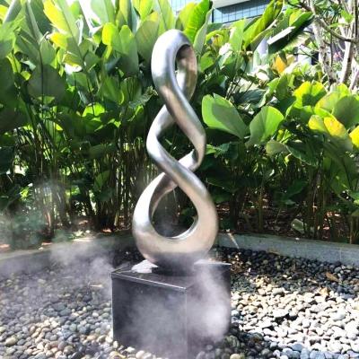 China Global Sculpture Handmade Hairline Abstract Landscape Sculpture In Stainless Steel For Outdoor Use for sale