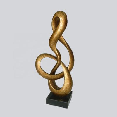 China Overall Abstract Gold Fiberglass Sculpture Office And Hotel Home Decoration for sale