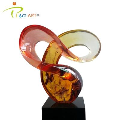 China China Famous Abstract Clear Resin Modern Art Transparent Resin Sculpture for sale