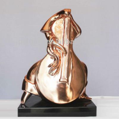 China Europe Rose Golden Plating Composite Sculpture, Cello Sculpture for sale