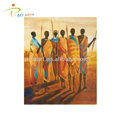 China Realistic Hand Painted Canvas AFRICA Oil Painting for sale