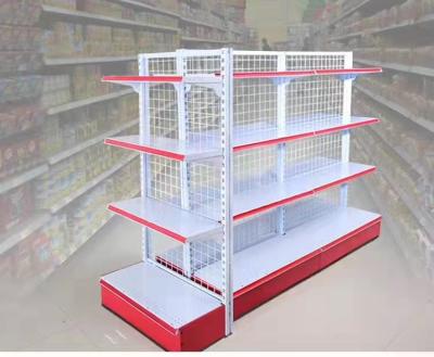 China Supermarket Valuation Voucher Shelving Shelves Double Sided Standard Commercial Steel Shelf Display For Retail Store Supermarket for sale