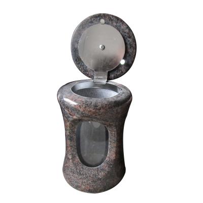 China Traditional Funeral Natural Stone Granite Lamps For Headstone for sale