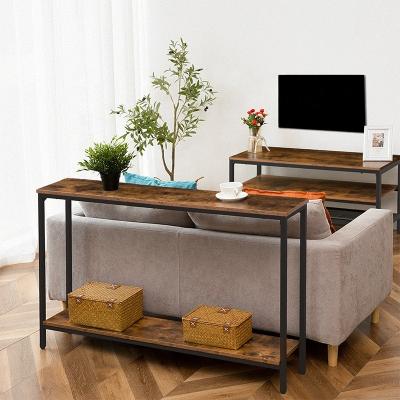 China Industrial Style Adjustable Sturdy Metal Wood Console Table (Other) for Living Room, Office for sale