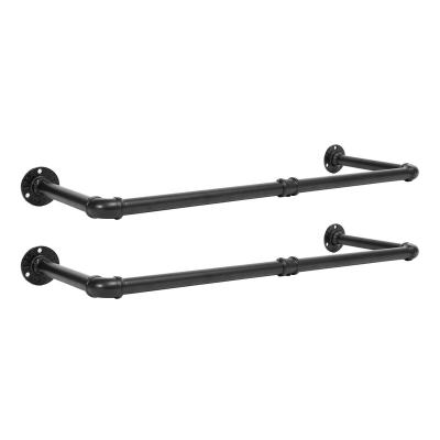 China Wall Mounted Stocked Clothes Rack , Set Of 2 , Industrial Pipe Clothes Hanging Bar , Space Saving for sale