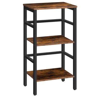 China HOOBRO Open Shelf Sustainable Industrial Bookcase, Record Rack with 3 Tier Shelves and Side Fence, for Office Corridor or Living Room for sale