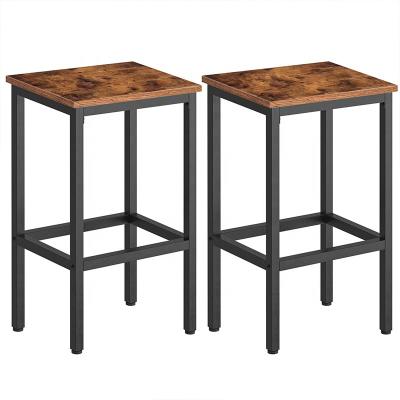 China Industrial set of 2 bar chairs with footrest bar stools for living room, dining room, kitchen for sale