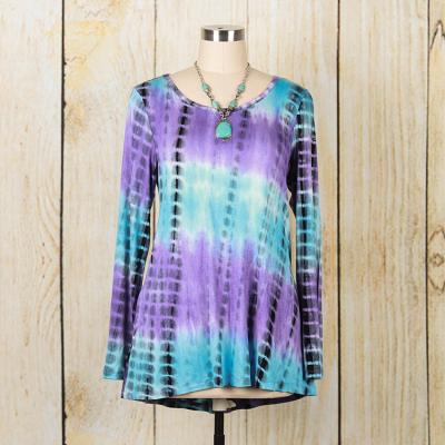 China Tie Anti-Shrink Dye Ladies Full Sleeve Tops For Women for sale