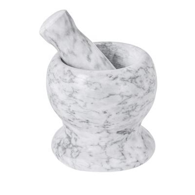 China Viable Marble Tableware Marble Pestle And Mortar Natural White Marble Mortar With Pestle for sale