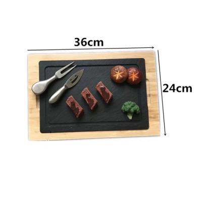 China New Type Strong And Beautiful Top Selling Tray Stone Dish Terrazzo Tray Acacia Frame Stone Tray for sale