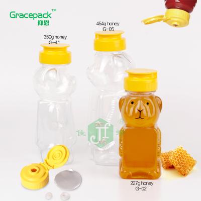 China Other 12oz Empty Plastic Honey PET Bottle Plastic Teddy Bear Shape Juice Honey Packing Bottle for sale